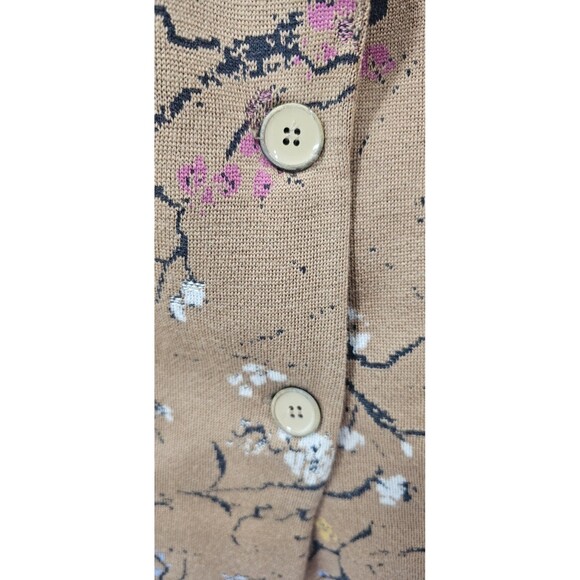 Ivko Women Deep Collar Cherry Blossom Jacket Blazer- Nougat Size XL (42) NEW - Picture 2 of 13